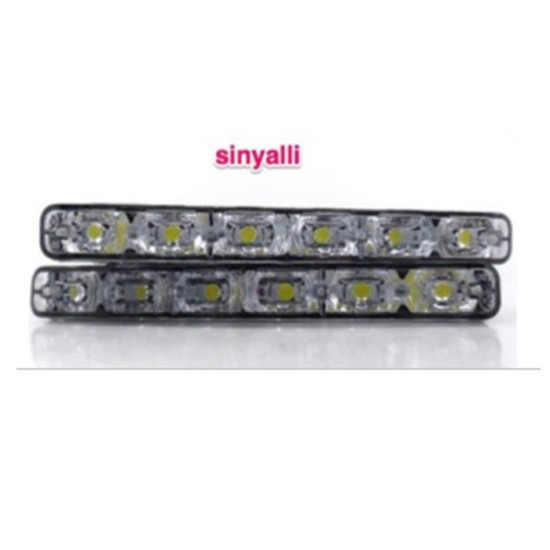 GÜNDÜZ LEDİ FARI DİKDÖRTGEN 6 LEDLİ METAL SİNYALLİ 170X20X40MM 0806017