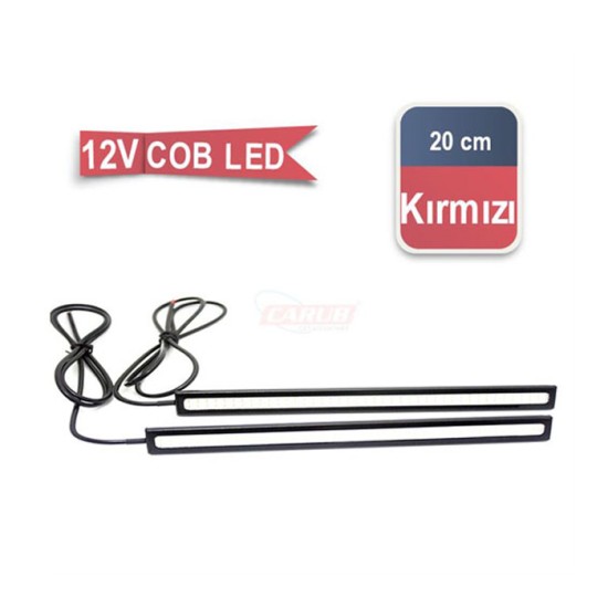 GÜNDÜZ LEDİ FARI ÇUBUK TİP METAL COB 12V KIRMIZI 200X16MM 4322746