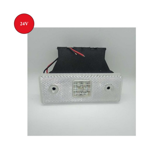 MARKER LAMBA YAN ETEK SALLAMA ARKASI DÜZ BARAKETLİ 4 LED SMD BEYAZ 24V 110X40 TAS 003B-24 BK 462