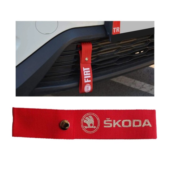 TAMPON ÇEKİ İPİ DİL SKODA KIRMIZI KUMAŞ