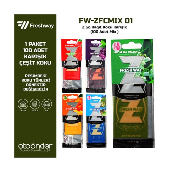 OTO BAKIM KOKU ASMA KAĞIT Z SO KARIŞIK 2 ÇEŞİT FW ZFC