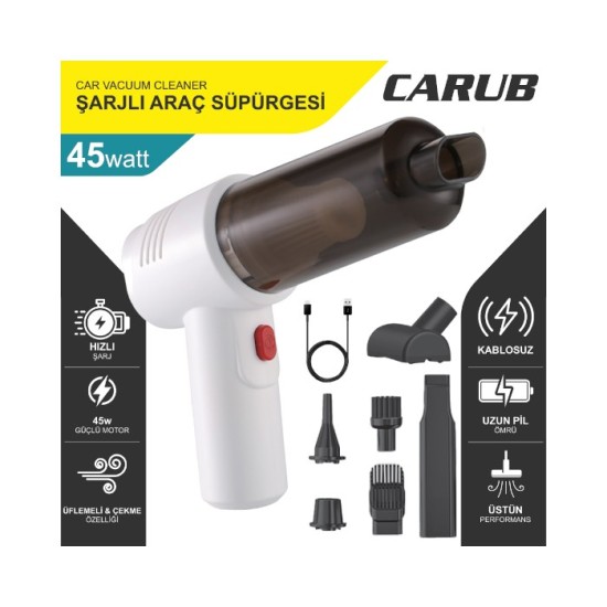 OTO ARAÇ SÜPÜRGESİ 45 WATT ŞARZLI LÜX