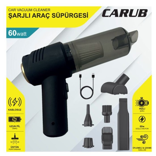 OTO ARAÇ SÜPÜRGESİ 60 WATT ŞARZLI LÜX
