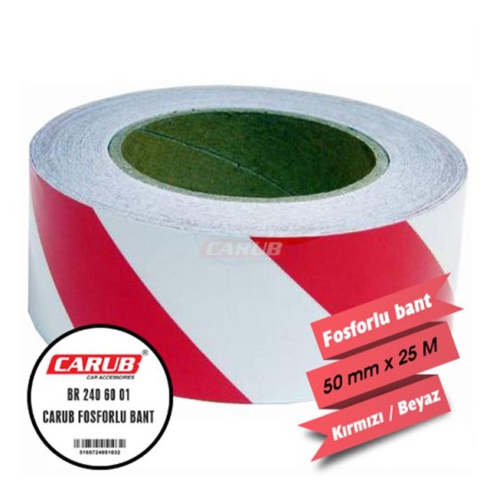 FOSFOR BANT 5CMX25MT ÇAPRAZ KIRMIZI-BEYAZ 2406001