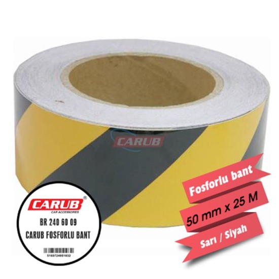 FOSFOR BANT 5CMX25MT ÇAPRAZ SARI-SİYAH 2406009