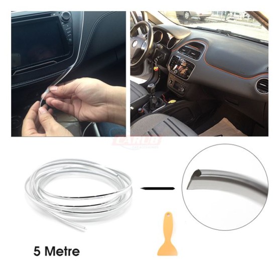 ÇITA SIKIŞTIRMALI DEKORATİF ŞERİT FİTİL PLASTİK 5M ŞEFFAF NİKEL 4327580