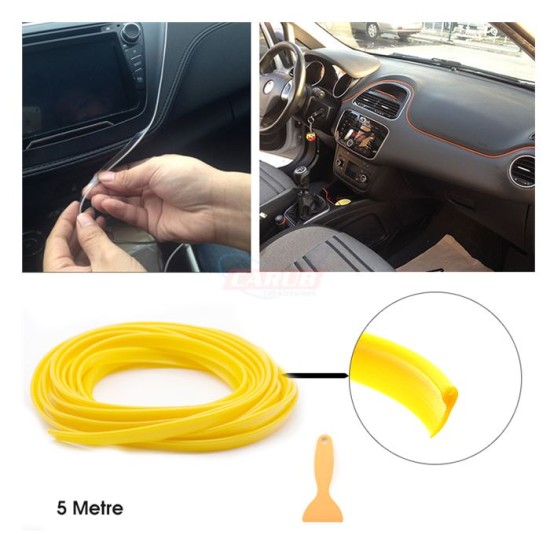 ÇITA SIKIŞTIRMALI DEKORATİF ŞERİT FİTİL PLASTİK 5M SARI 4327585