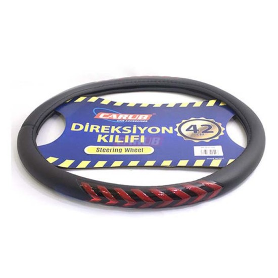 DİREKSİYON KILIFI 42CM FOSFORLU SİYAH KIRMIZI