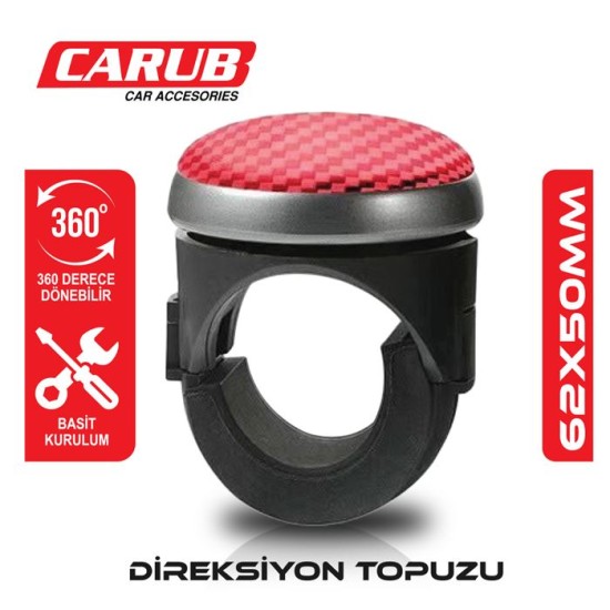 DİREKSİYON TOPUZU KÜÇÜK TİP 360 DÖNERLİ 62X50MM KIRMIZI 2052211