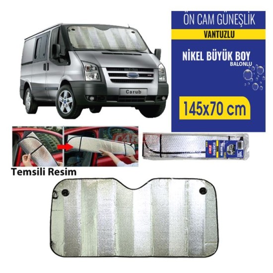 KATLANIR GÜNEŞLİK METALİZE ORTA 150x60CM GÜMÜŞ BALONLU