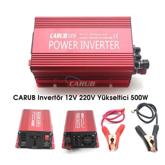 İNVERTÖR 12V-220V YÜKSELTİCİ 500W USBLİ AKÜ MAŞ + ÇAKMAK UCU 4621763